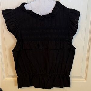 GB Girls Elegant Black Ruffle Blouse